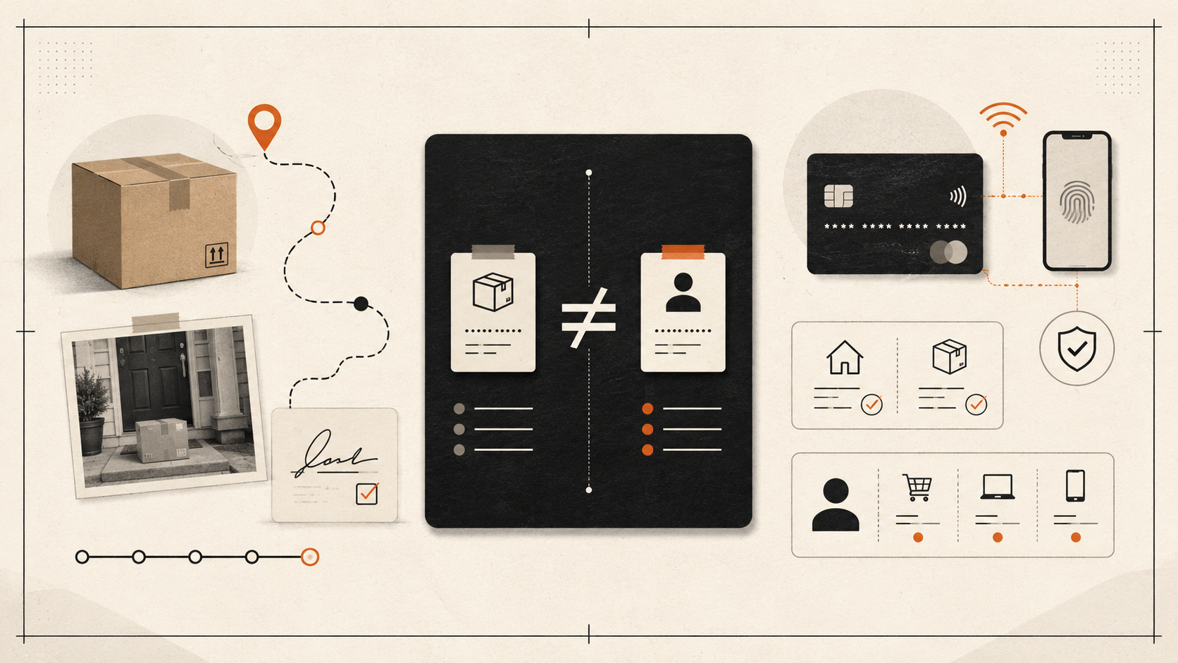 Editorial comparison between parcel delivery evidence and payment authorization evidence